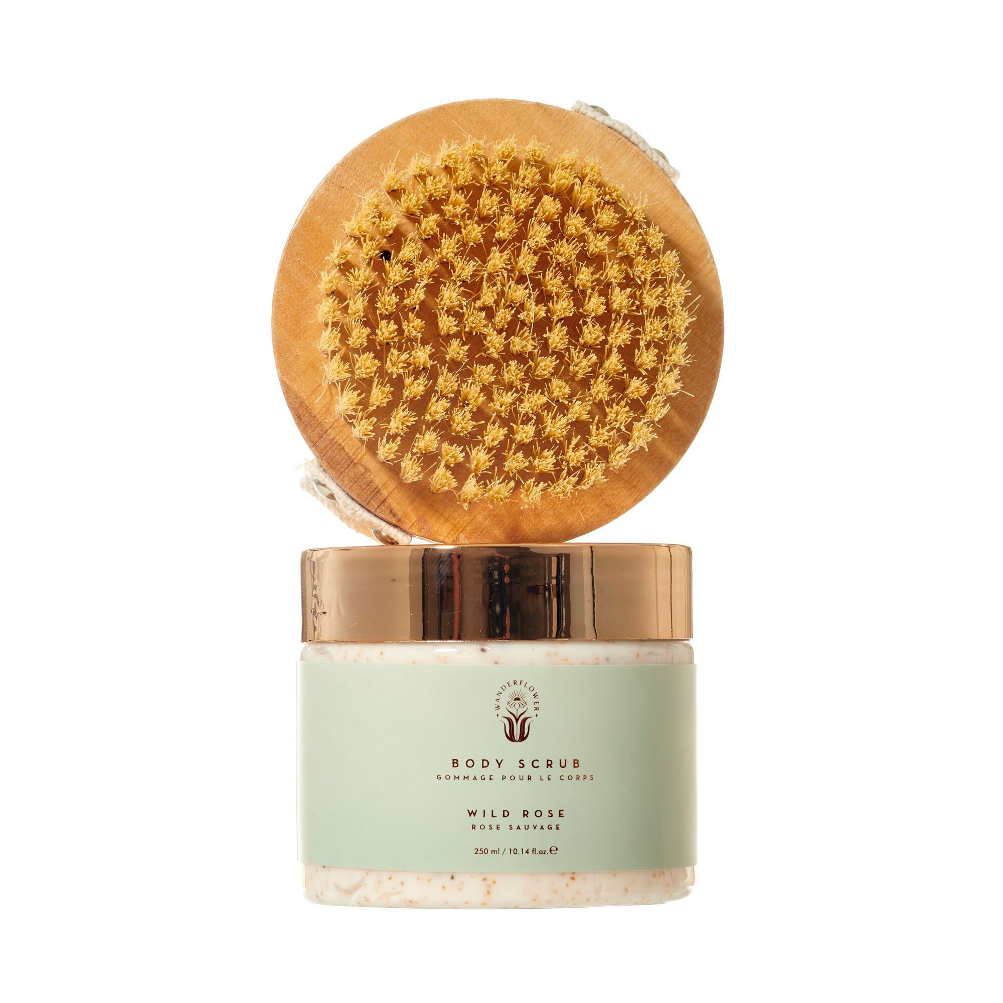 Wanderflower Body Brush & Body Scrub Duo - Wild Rose