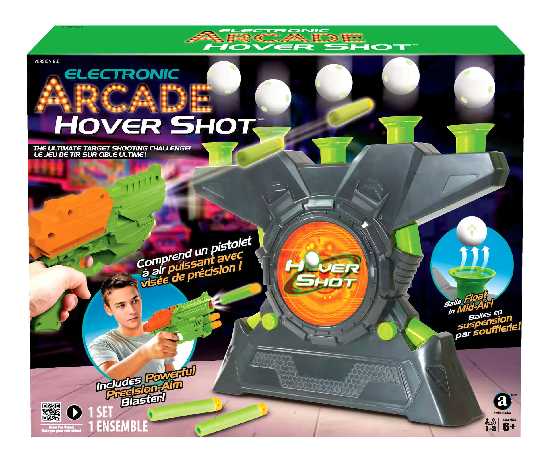 Electronic Arcade Hover Shot Floating Target Shooting Game, Includes Powerful Precision-Aim Blaster, Ages 6+