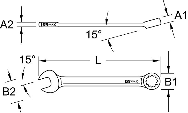 KS Tools - 922.0015 - Clé mixte ULTIMATE, 15 mm