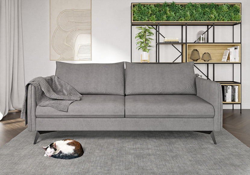 Ropez Juli Bis sofa 3 osobowa nogi metalowe tkanina szary