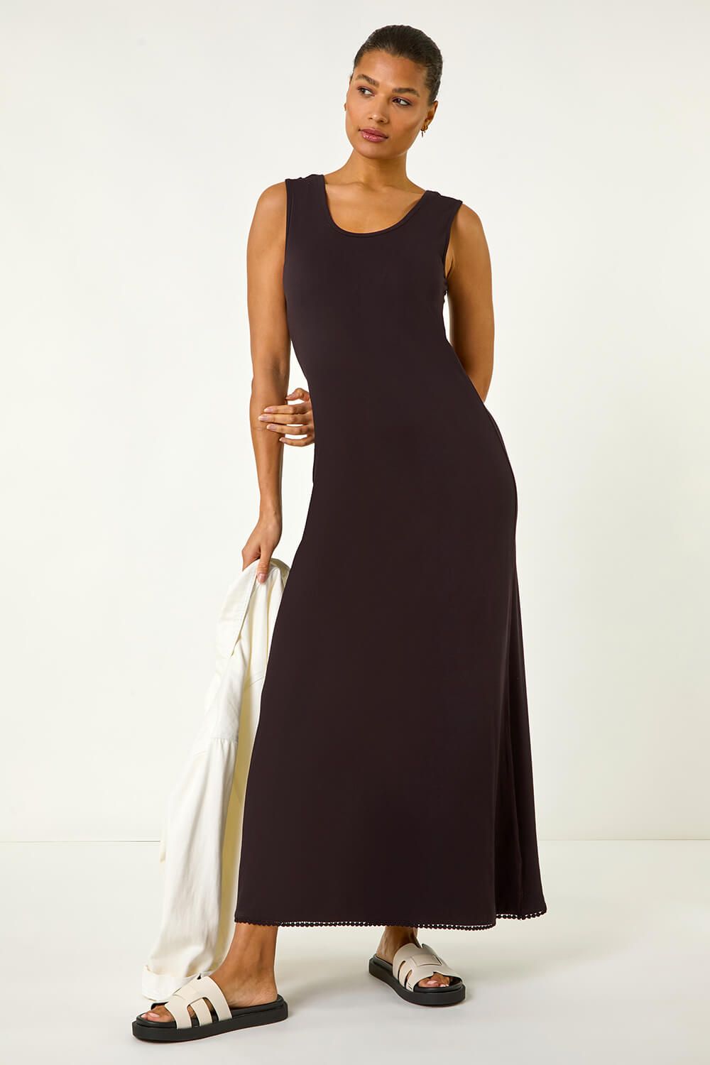Roman Lace Detail Swing Midi Dress