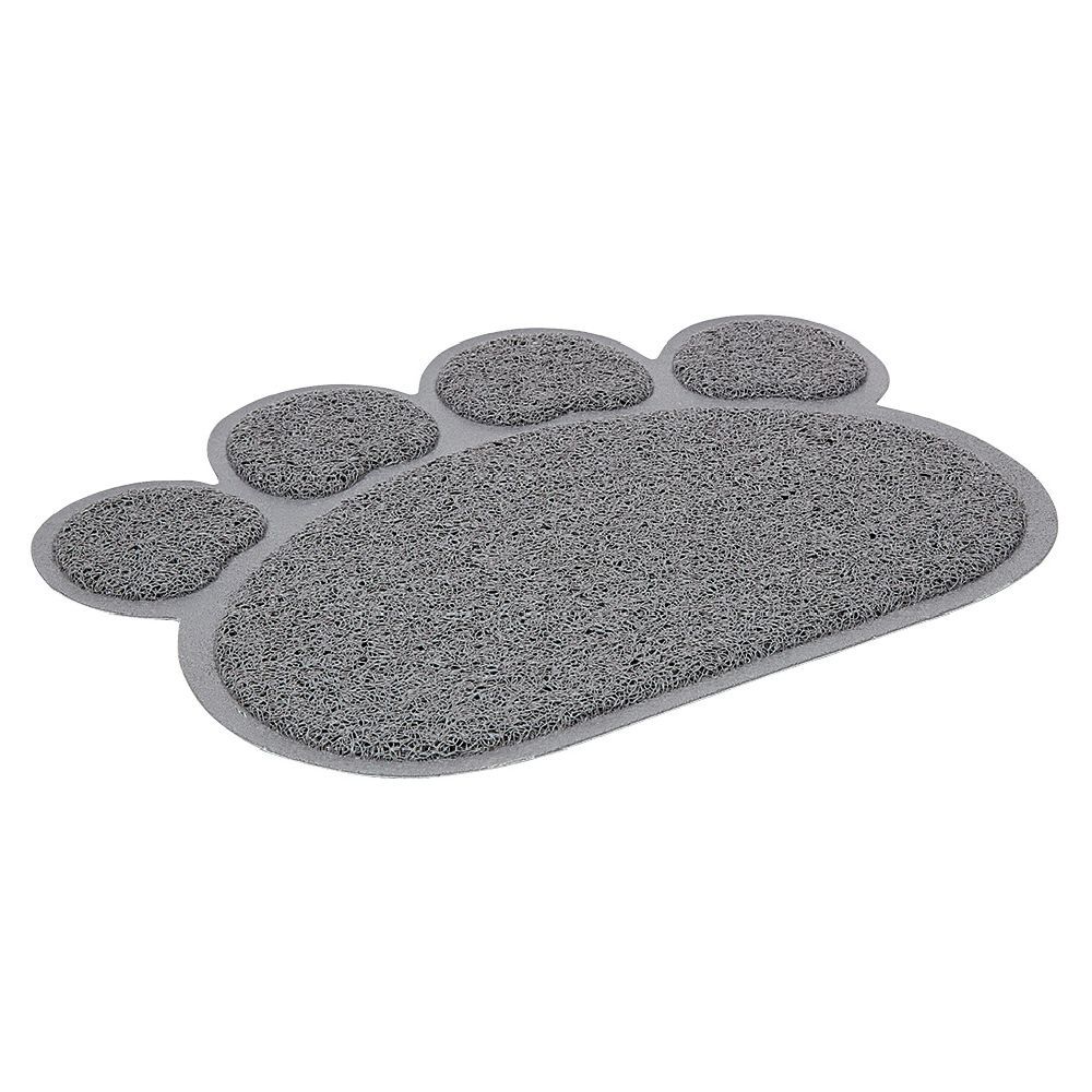 Tapis repose gamelle gris pour chat en silicone
