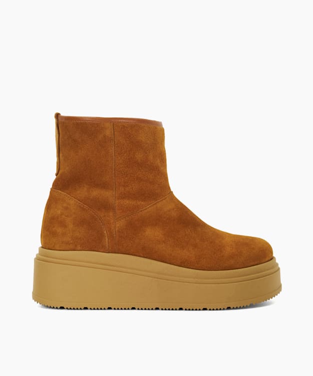 Podsey Tan - Faux Shearling Lined Platform Boots