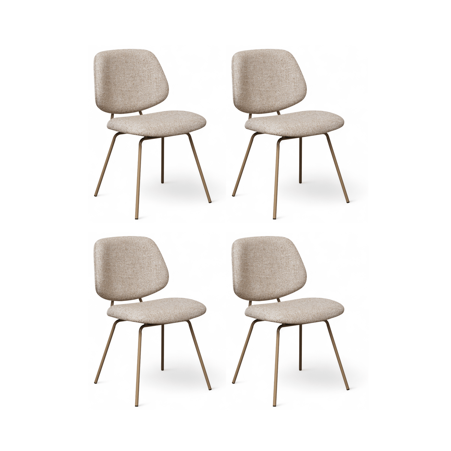 Furnhouse eetkamerstoel Sofia - Beige - Stof (Bouclé) - Set van 4