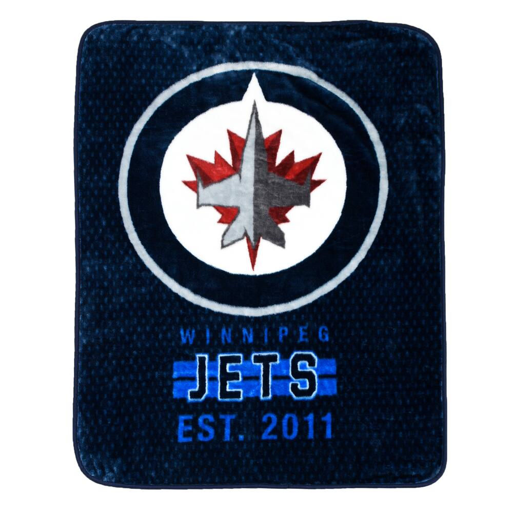 NHL Winnipeg Jets Hockey Plush Super Soft Throw Blanket, 40-in x 50-in