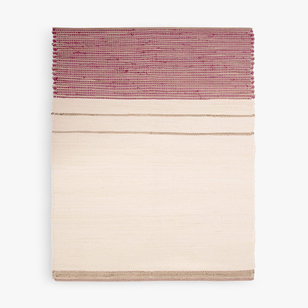 Tapete de Algodão e Juta Bege e Rosa 120x180 BLIDA