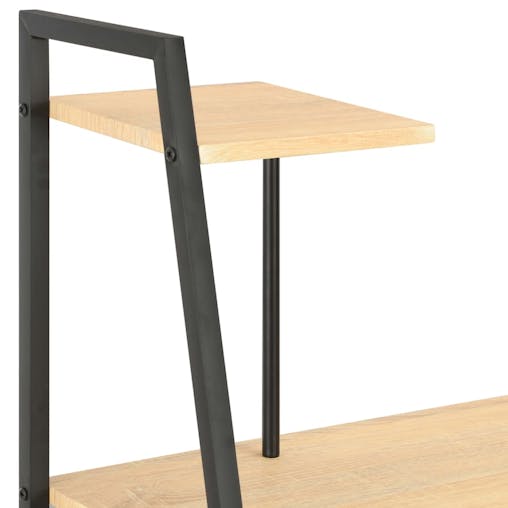 NNEVL Desk with Shelving Unit Black and Oak 102x50x117 cm