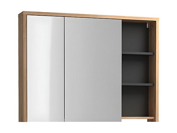 Armoire murale de salle de bain coloris naturel - 100 cm - PURNAL