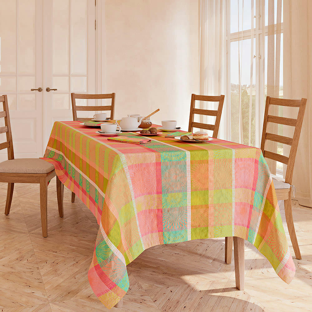 MILLE AURAS PRINTEMPS - Nappe carrée  pur coton multicolore 155x155 cm