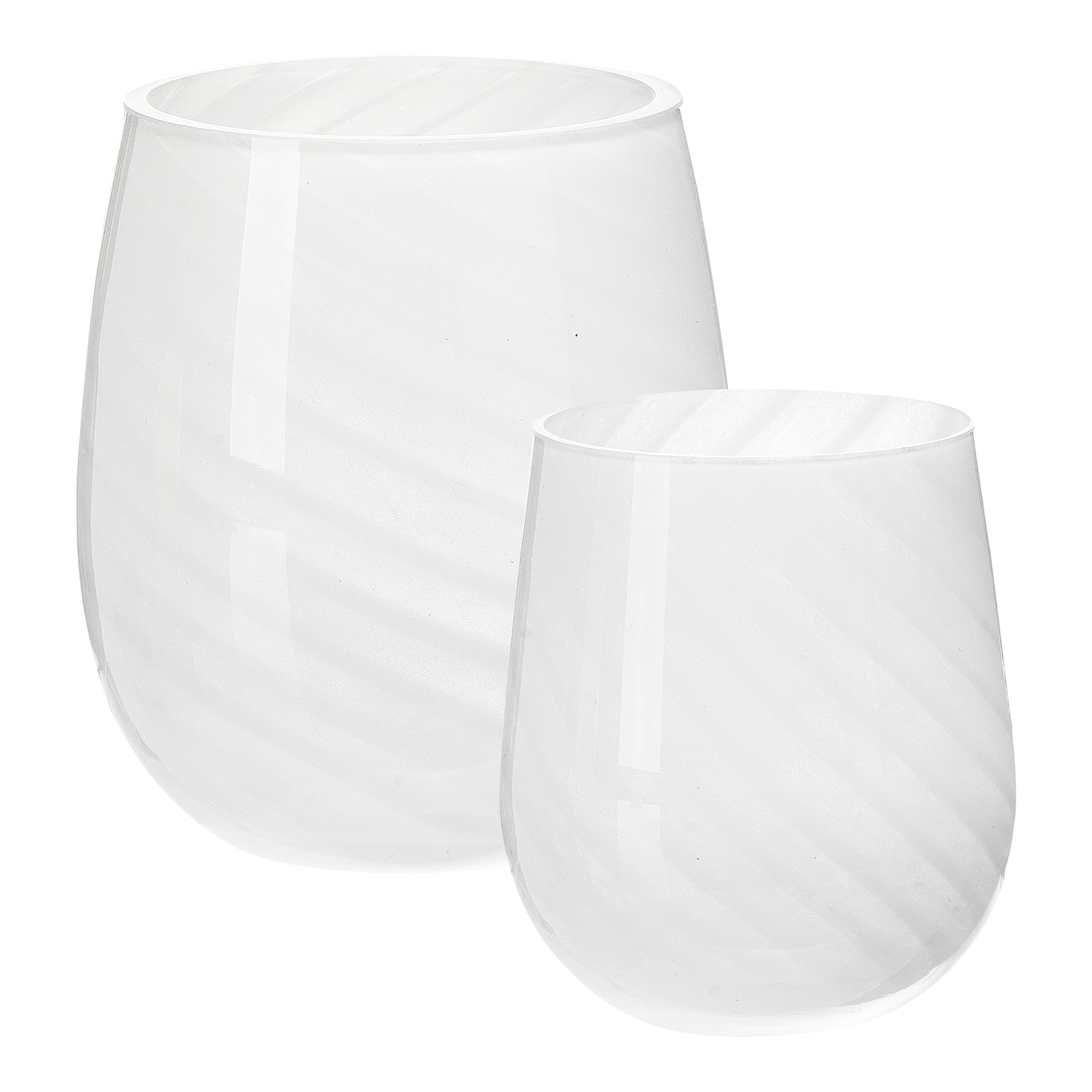 Windlichter-Set Wirbel Weiß, 2 -tlg.