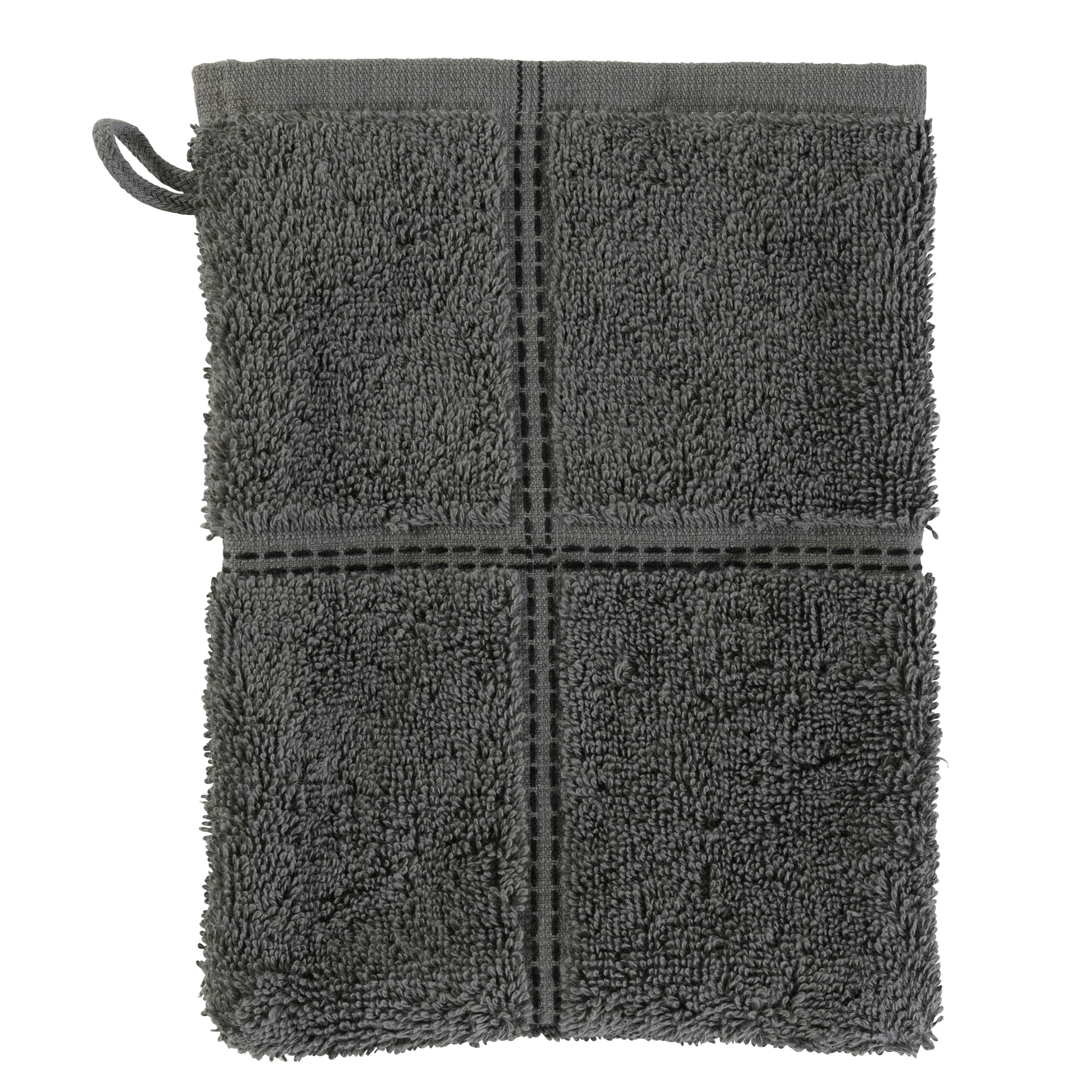GRIZZLI - Gant de toilette coton bouclette gris 15 x 21 cm