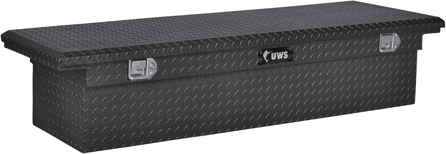 UWS EC10603 72-Inch Matte Black Heavy-Wall Aluminum Truck Tool Box with Low Profile, RigidCore Lid