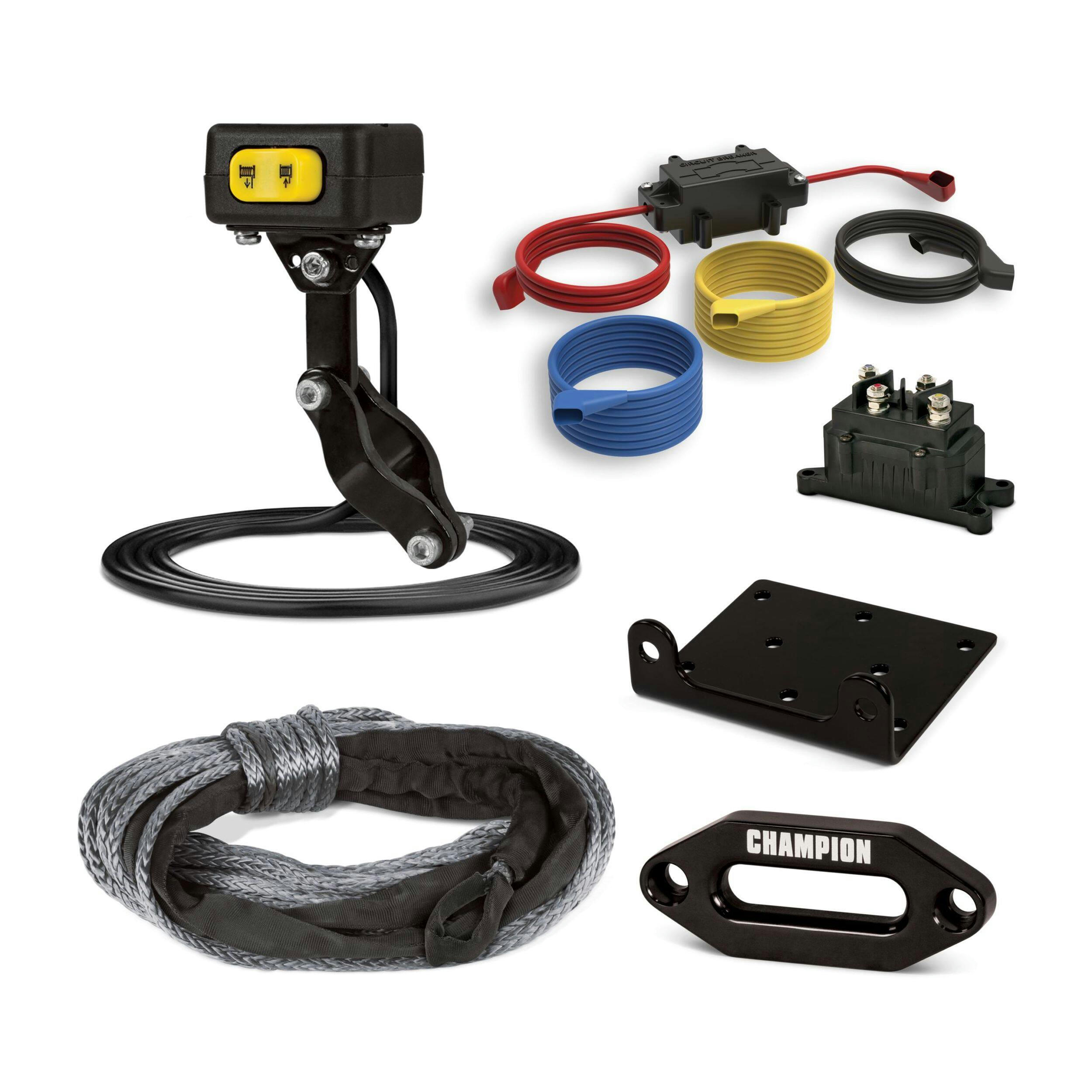Champion Power Equipment 100428 Synthetic Rope Winch Kit, XL, 3500-lb