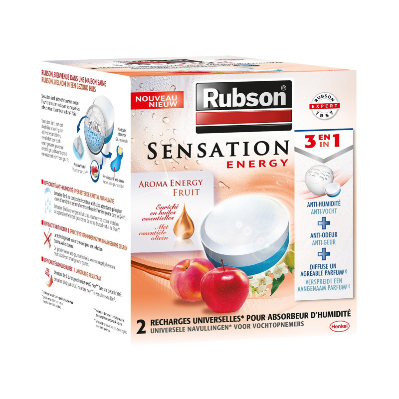 Recharge pour absorbeur d'humidité Sensation parfum fruit 2 x 300 g RUBSON