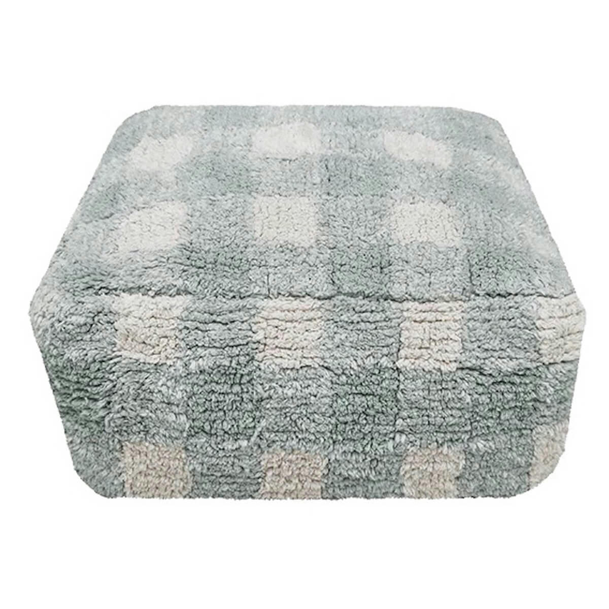 - Pouf LITTLE CHEF VICHY-sage bleu
