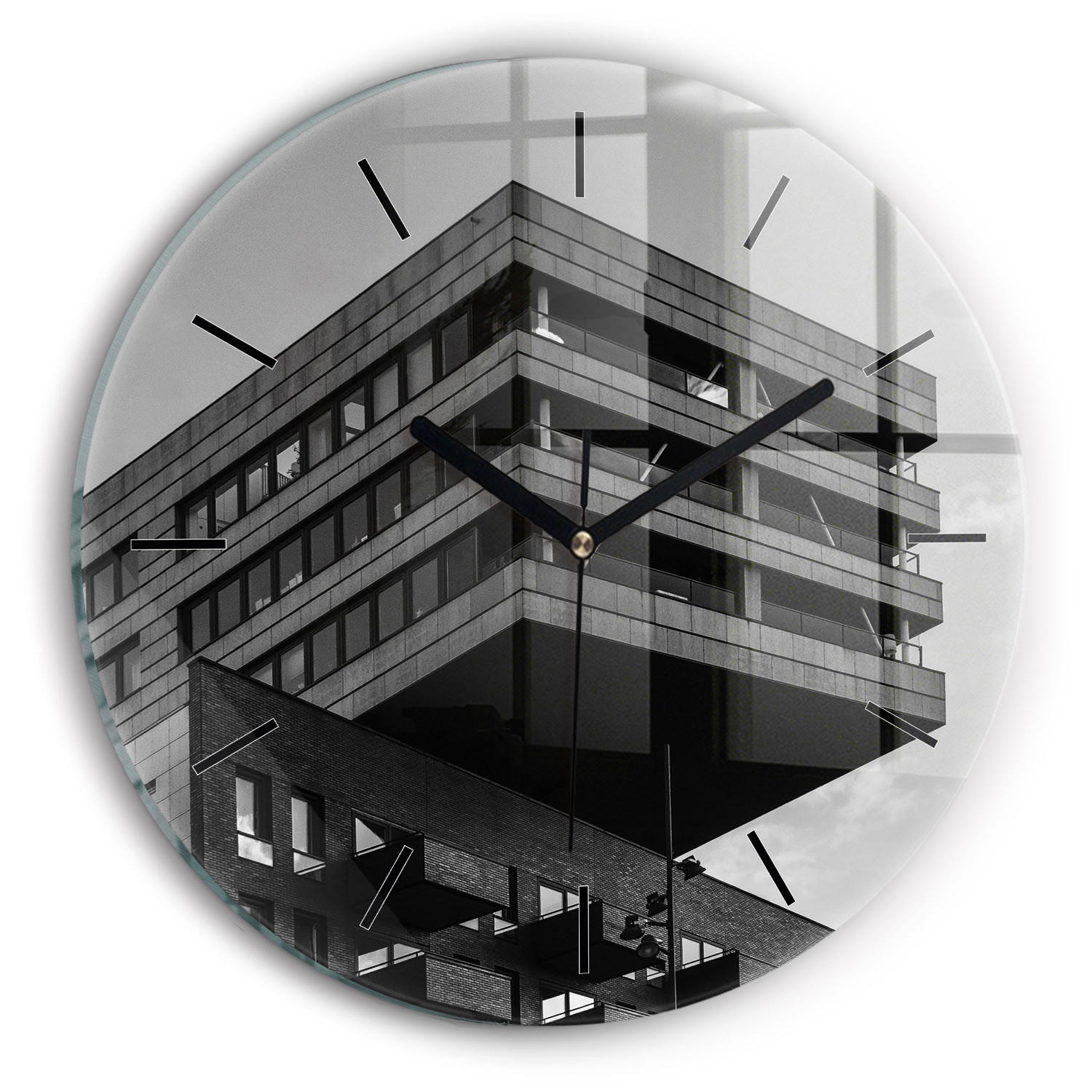 Nowoczesny szklany zegar ścienny Architektura w Amsterdamie