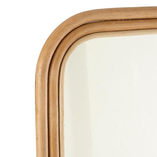 Miroir rectangulaire avec échelle en bois naturel 180x80x3 cm