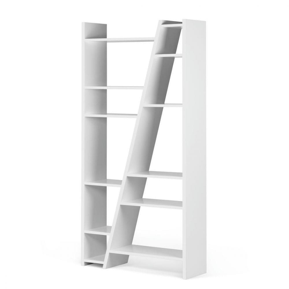 DELTA - Bibliothèque effet bois blanc laqué
