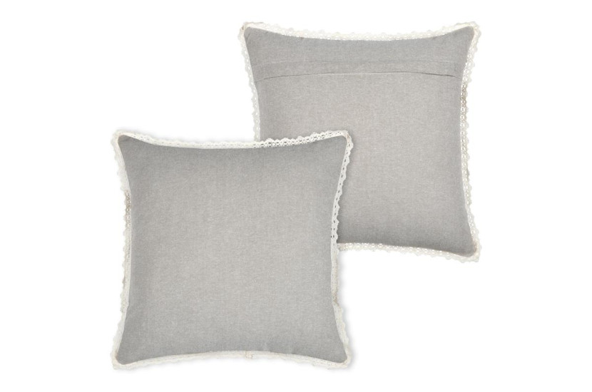 Poduszka dekoracyjna CLARINE z koronką, 40 x 40 cm