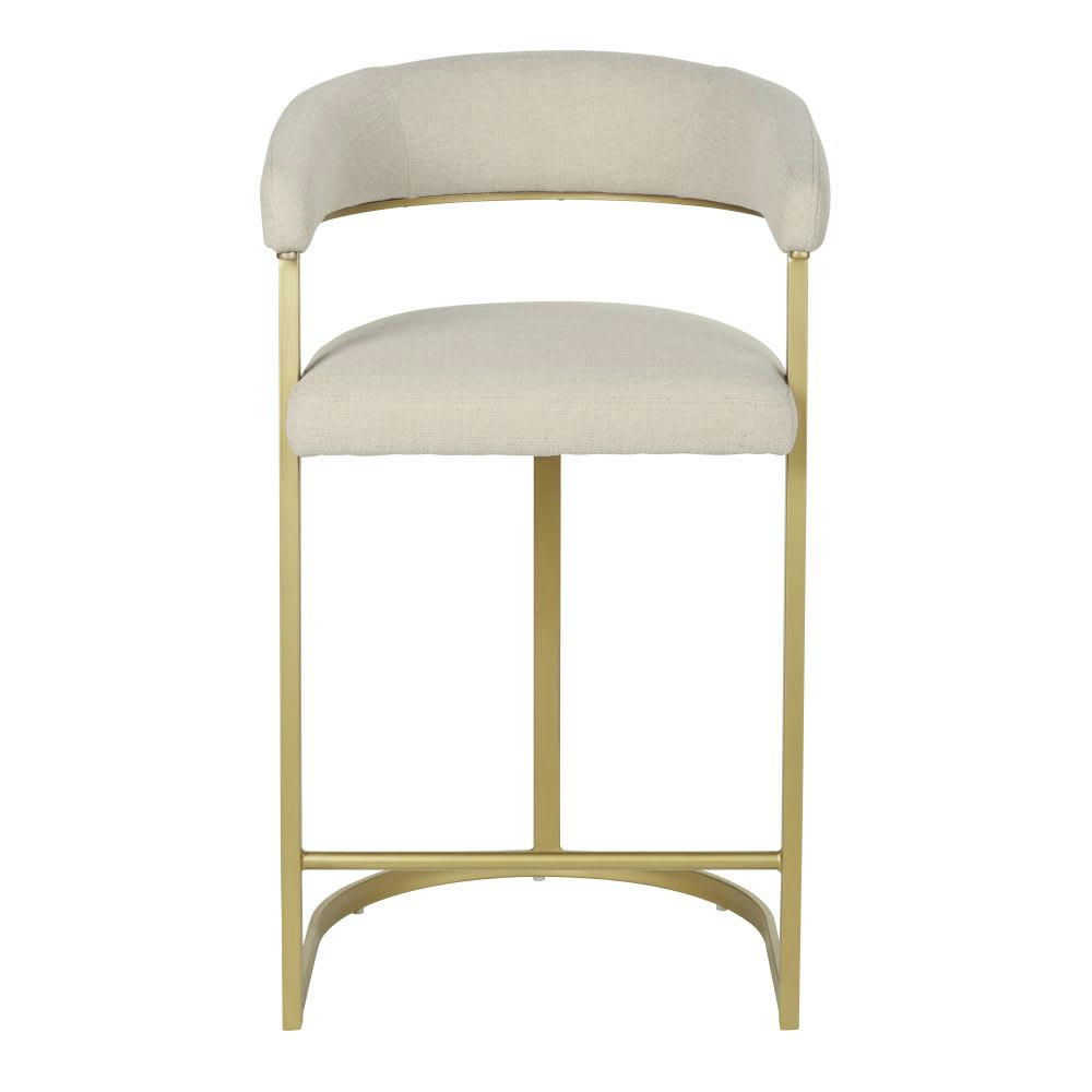 Warren - Chaise pour îlot central beige et dorée H66