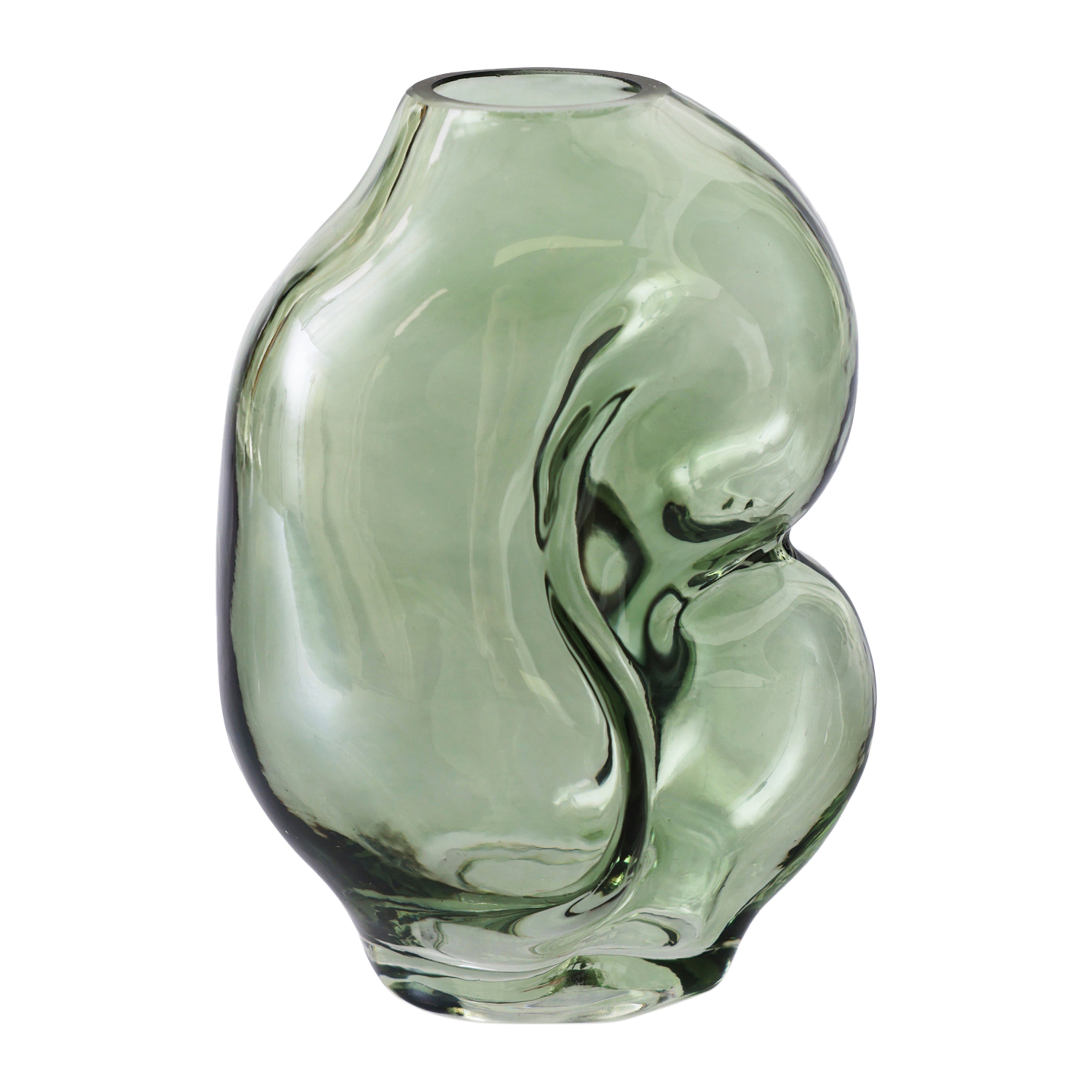 HKliving Gleam Glass Vaas Small - Olive