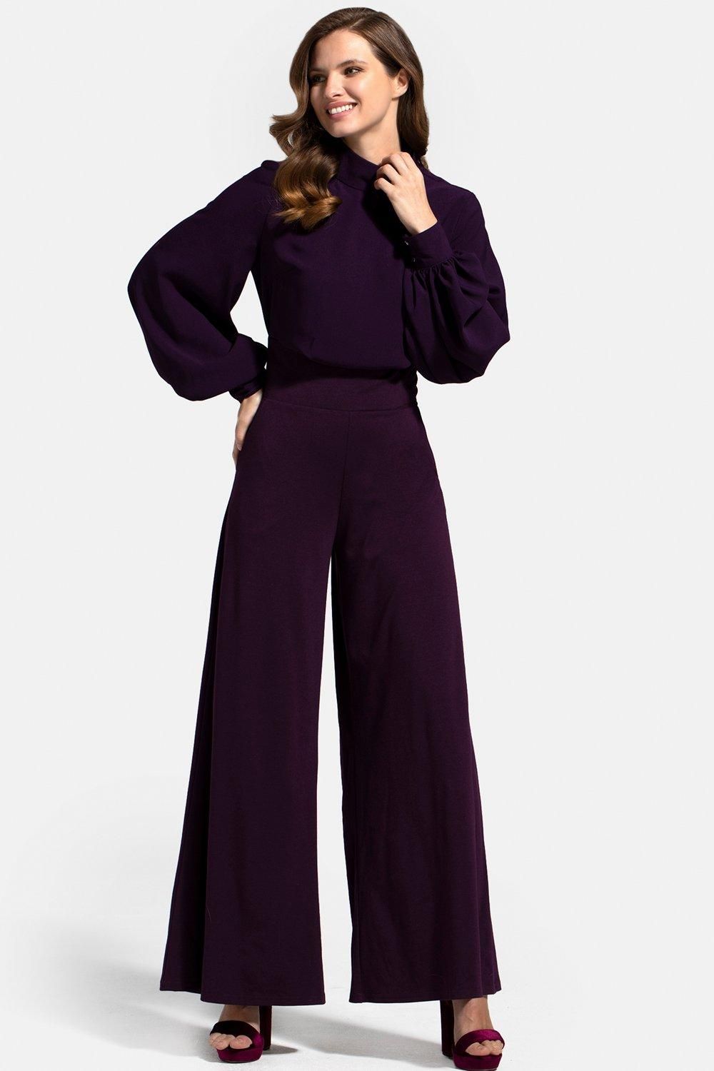 Hot Squash Wideleg Jumpsuit with Blouson Sleeve