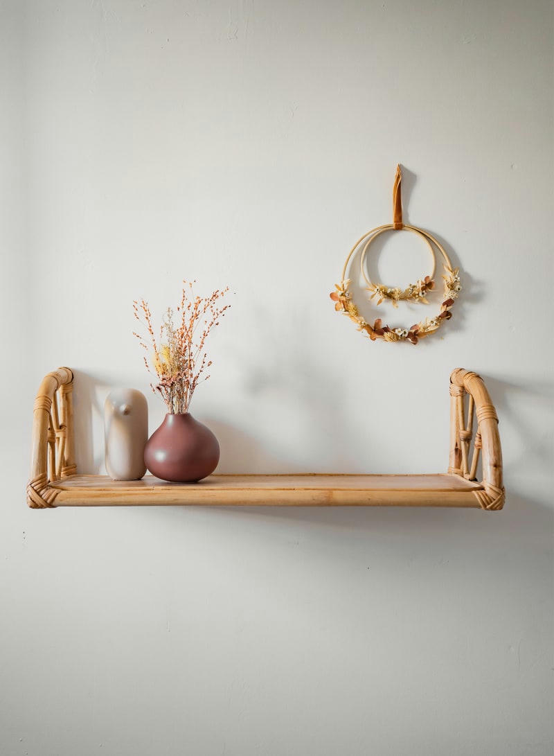 JAHE - Étagère murale en rotin naturel