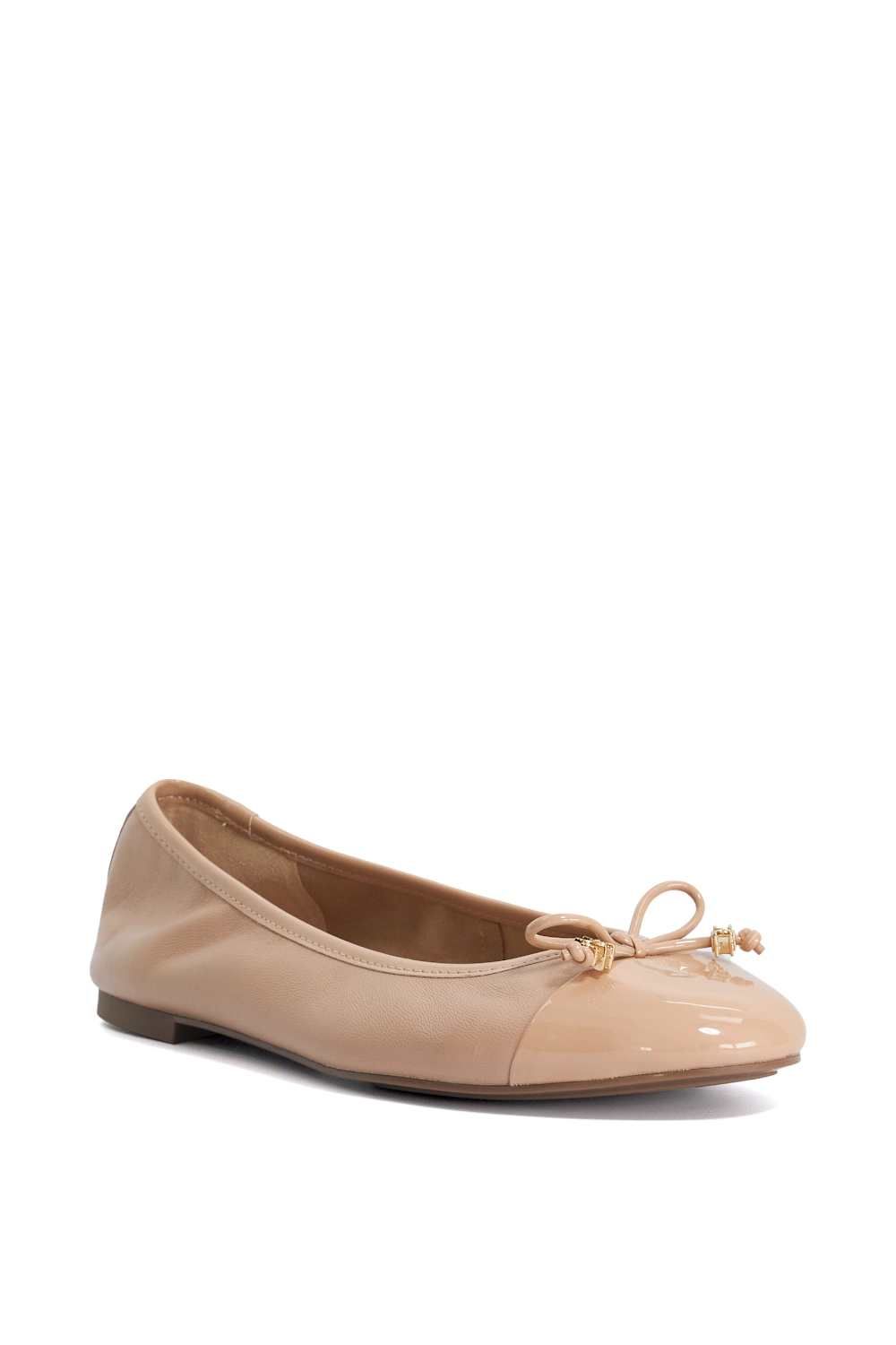 Dune London Wide Fit 'Hallo' Leather Ballet Pumps