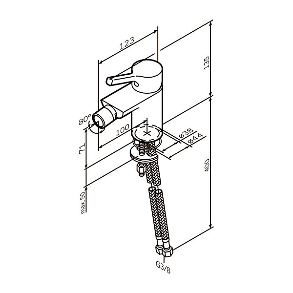 Mitigeur de bidet Robinet de Bidet Chromé, taille S, FXB83100X-Joy S AM.PM