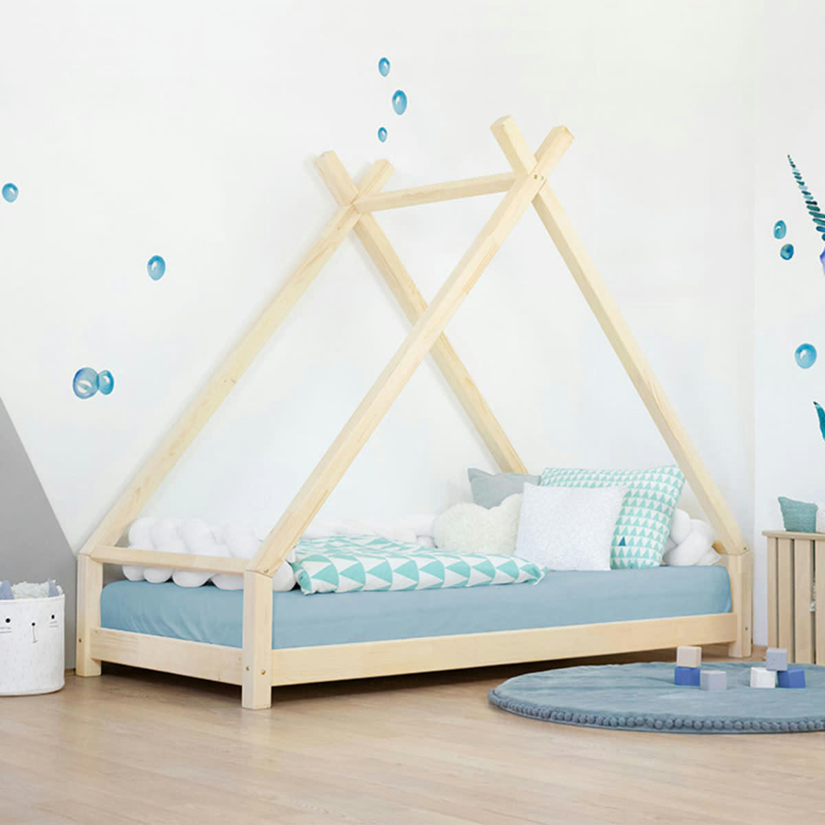 - Lit tipi 90x190 tahuka naturel