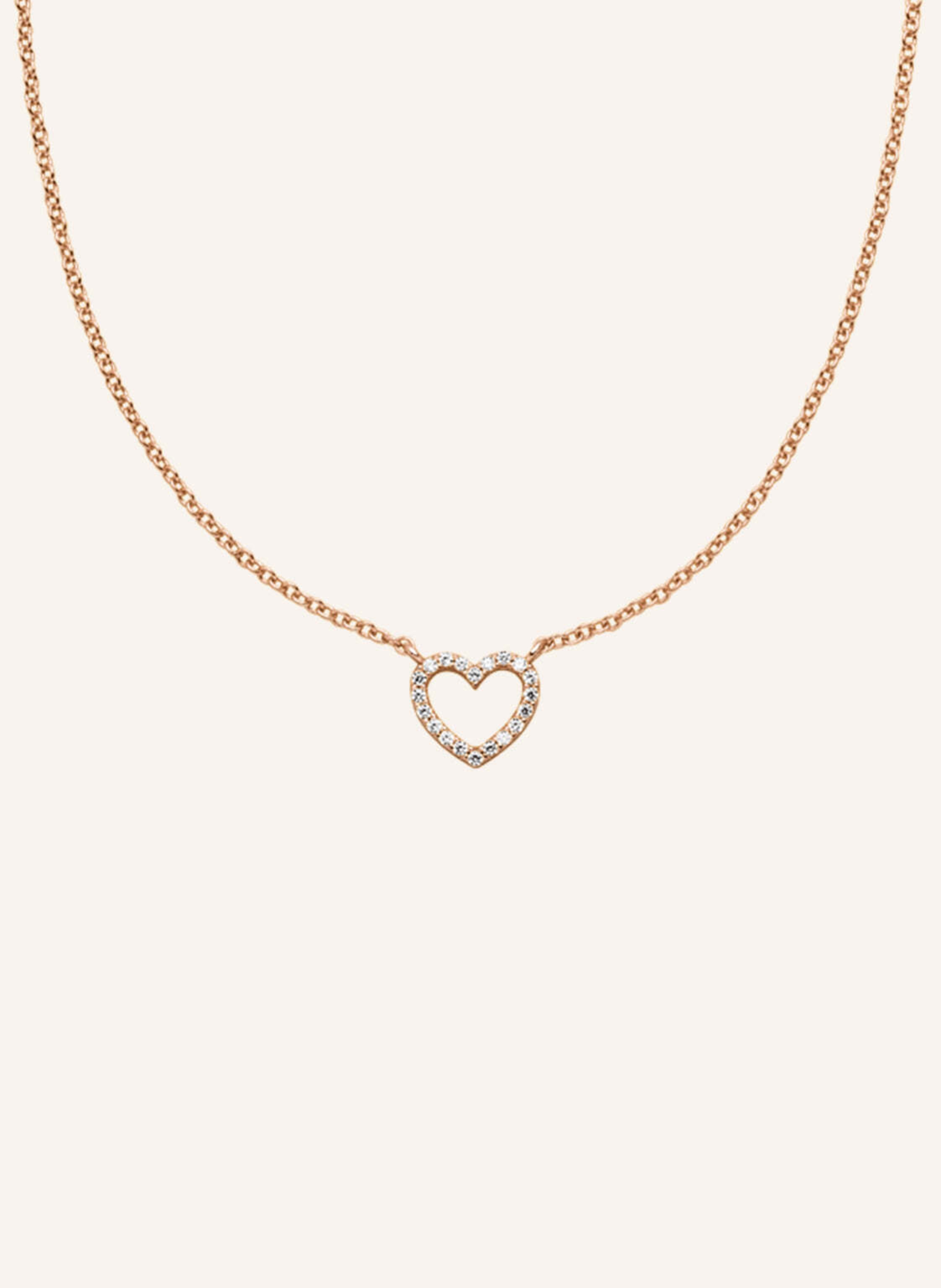 VEYNOU Halskette HERZ aus 14 Karat Roségold und 0,10ct. Lab-Grown Diamanten