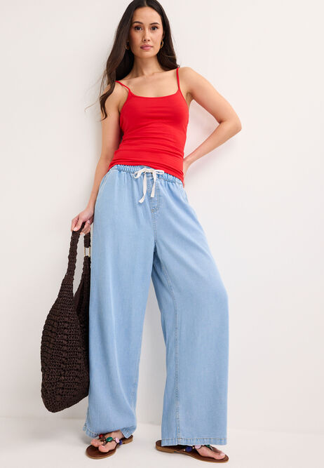 Womens Red Stretch Cami Vest Top