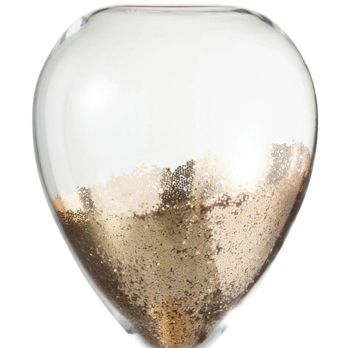 - Sablier de décoration en verre et sable paillettes or