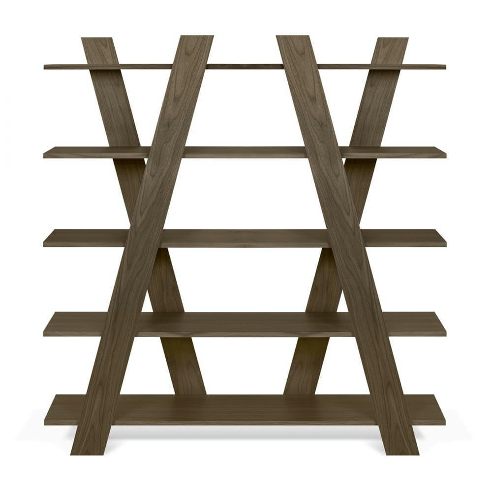 WIND - Bibliothèque  placage noyer