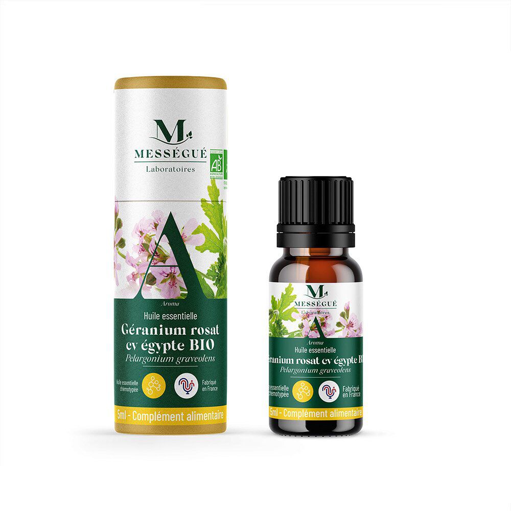Huile essentielle géranium rosat cv égypte bio Mességué 5ml