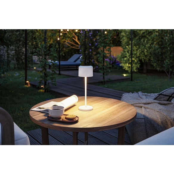 Tischleuchte, outdoor, IP44, weiß