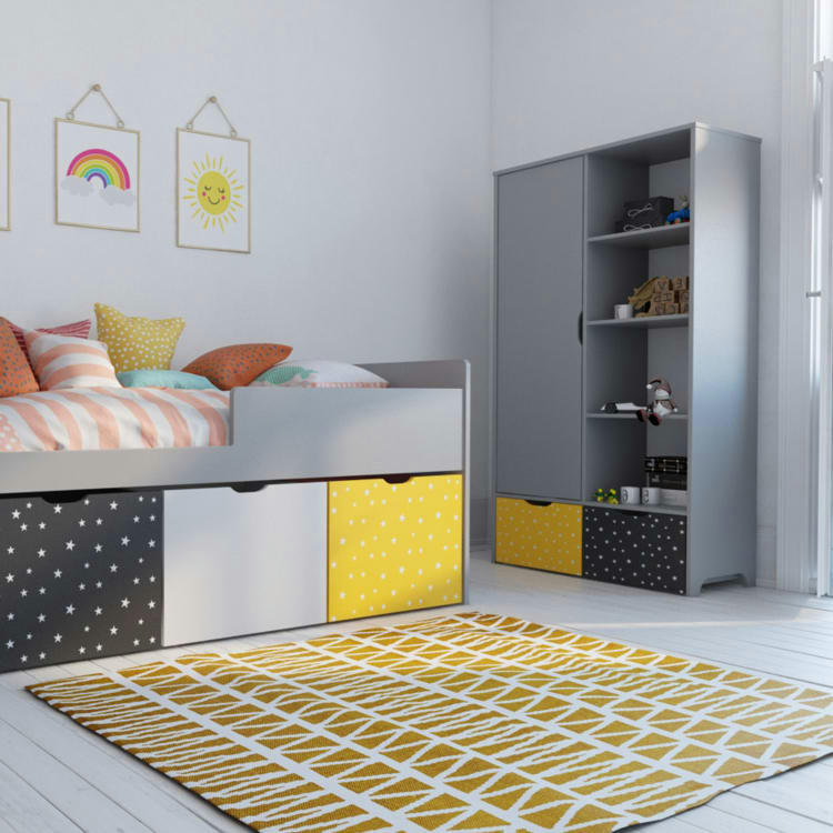 JIM - Armoire  multicolore  effet bois   45x90