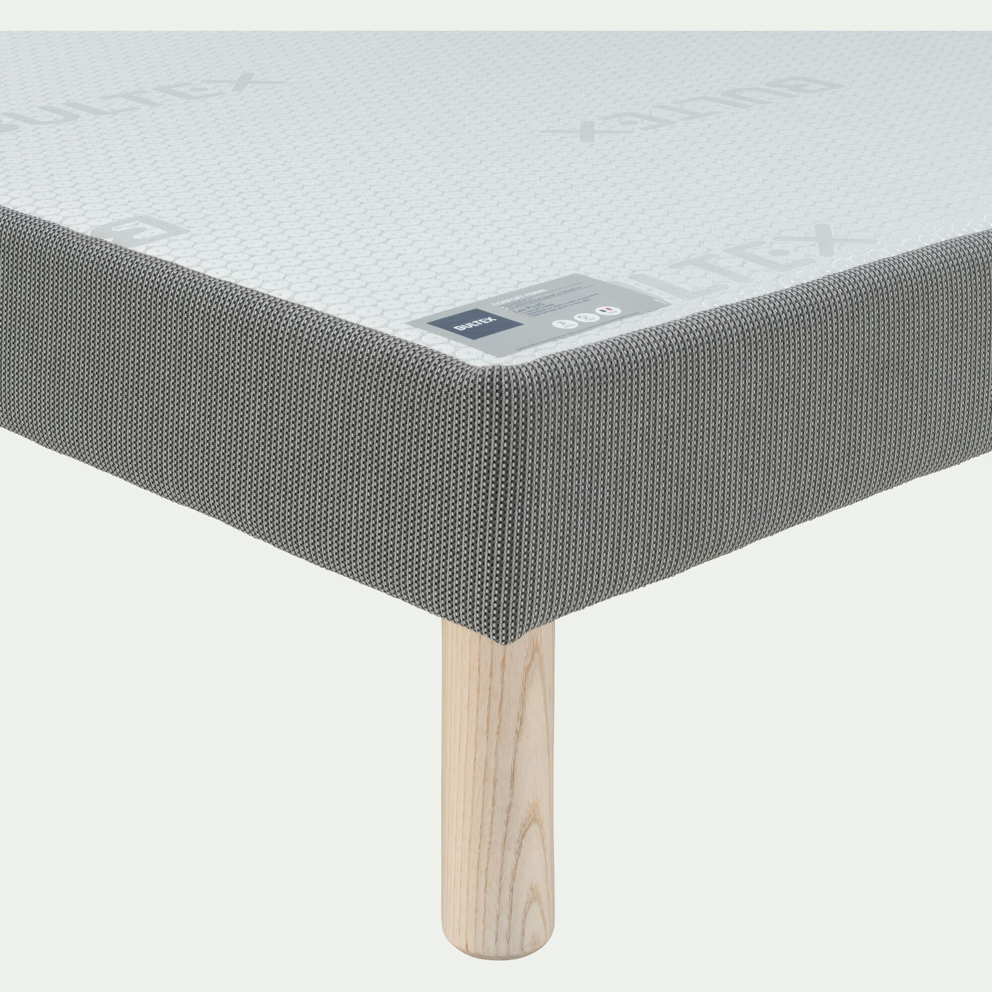 CASA - Sommier tapissier Bultex 140x190cm - gris foncé
