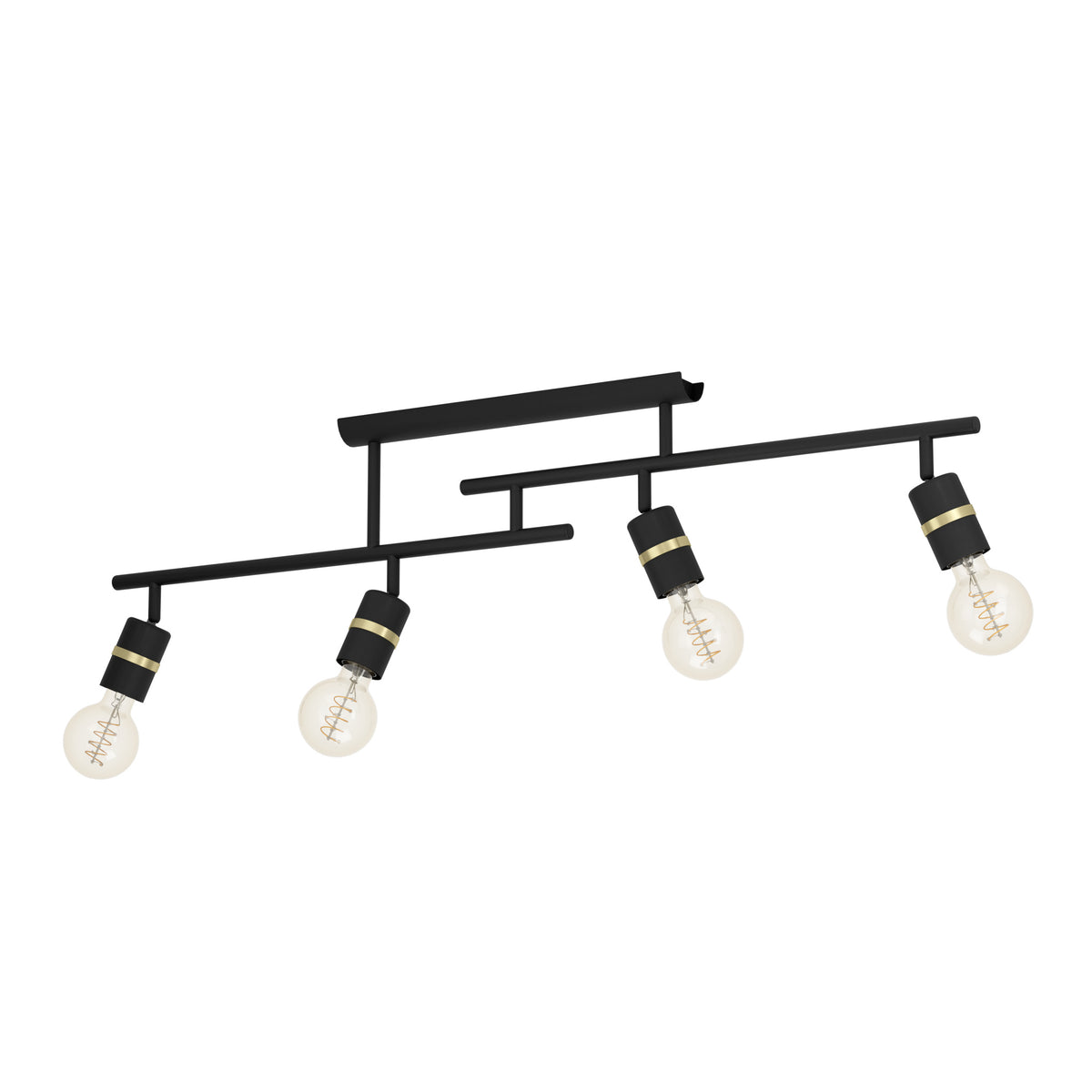 EGLO plafondlamp Lurone - e27 - 100 cm - zwart/koper