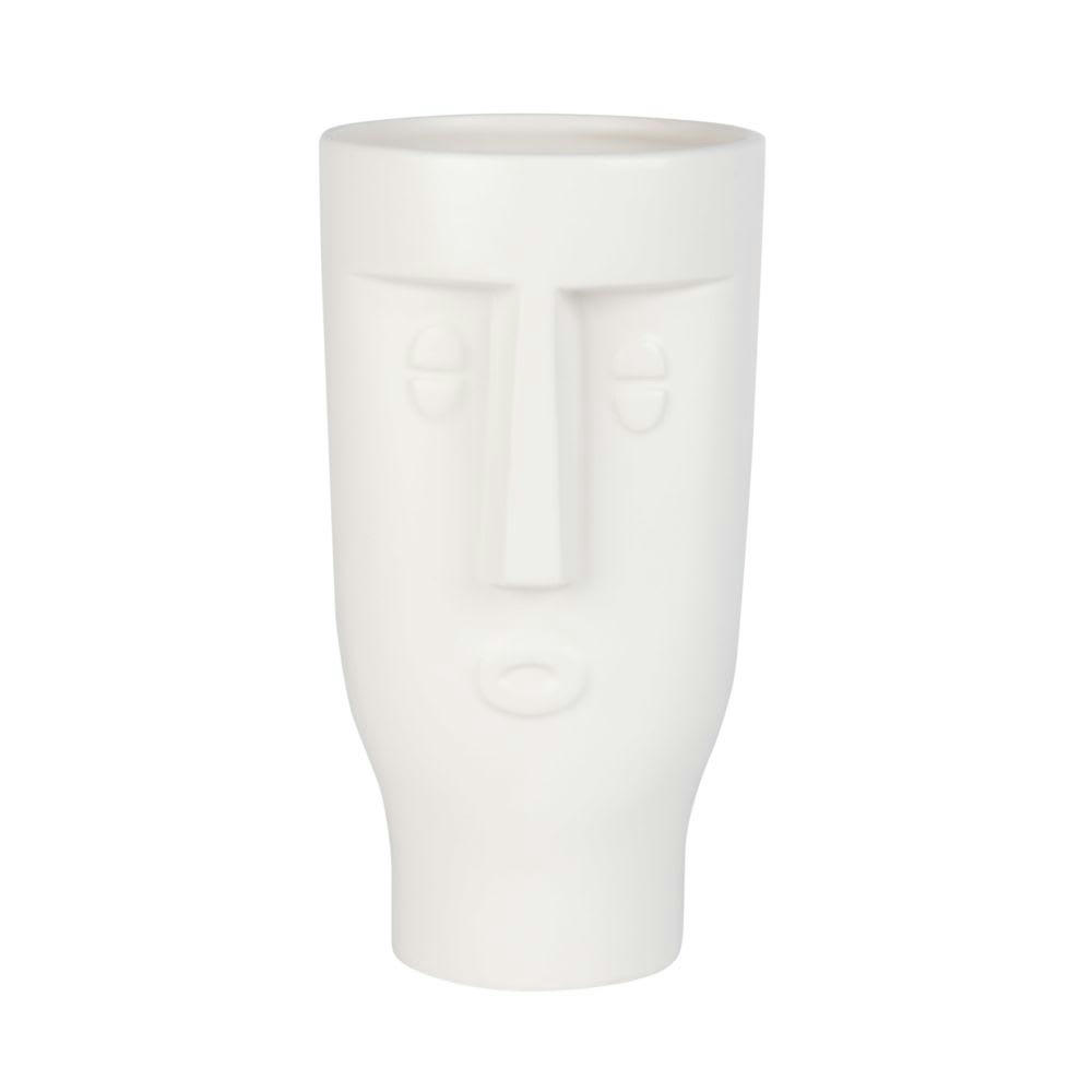 - Vase visage en dolomite blanche H23
