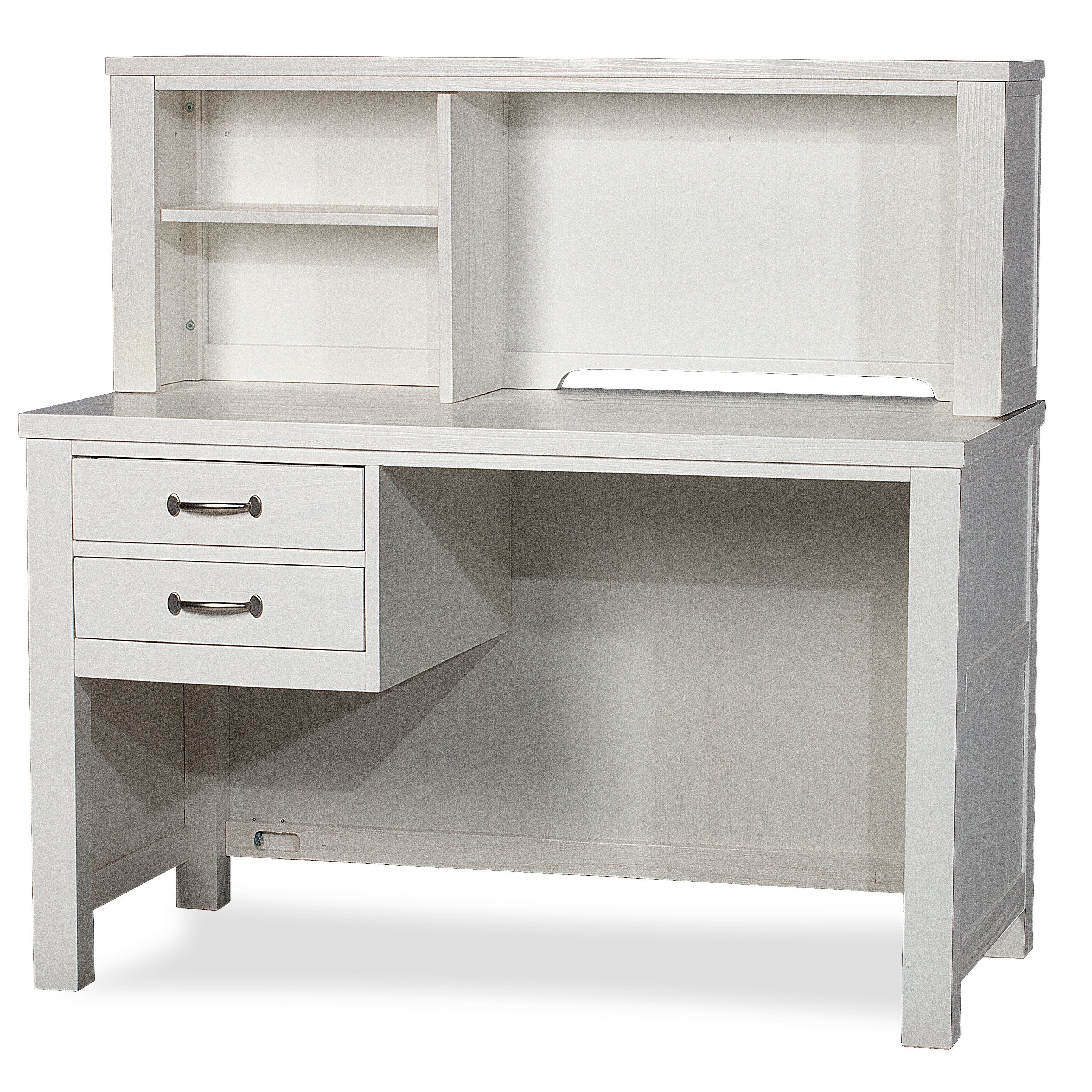 Hillsdale Kids and Teen Highlands Wood Desk with Hutch, White - 40.25H x 48.75W x 24D