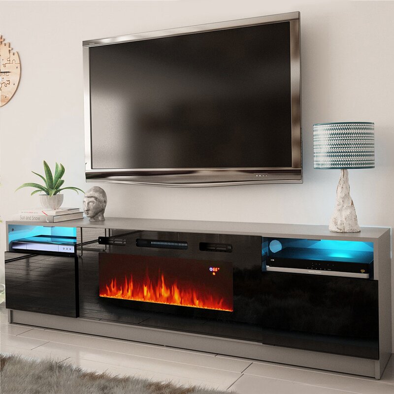 78.7'' Media Console with Electric Fireplace Included