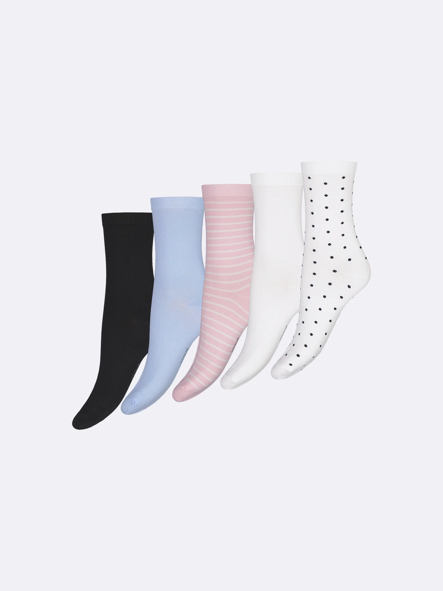 COTTON BASIC nilkkasukat, 5 paria - monivärinen
