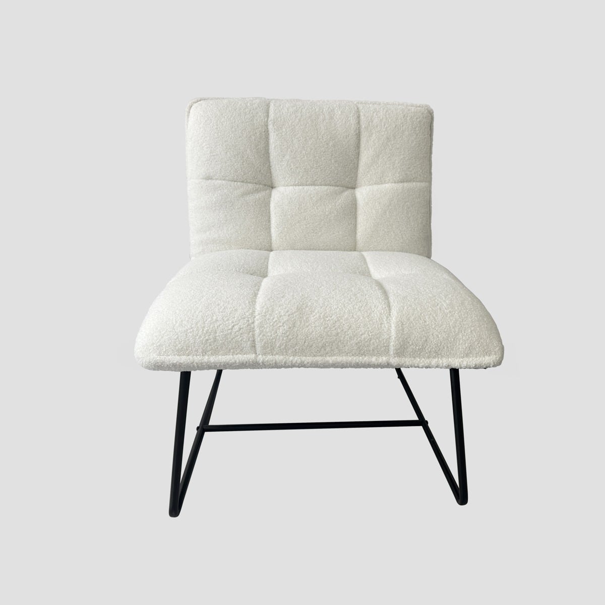 Fotel NELOX w tkaninie TEDDY BOUCLE ecru 63x69x73 cm