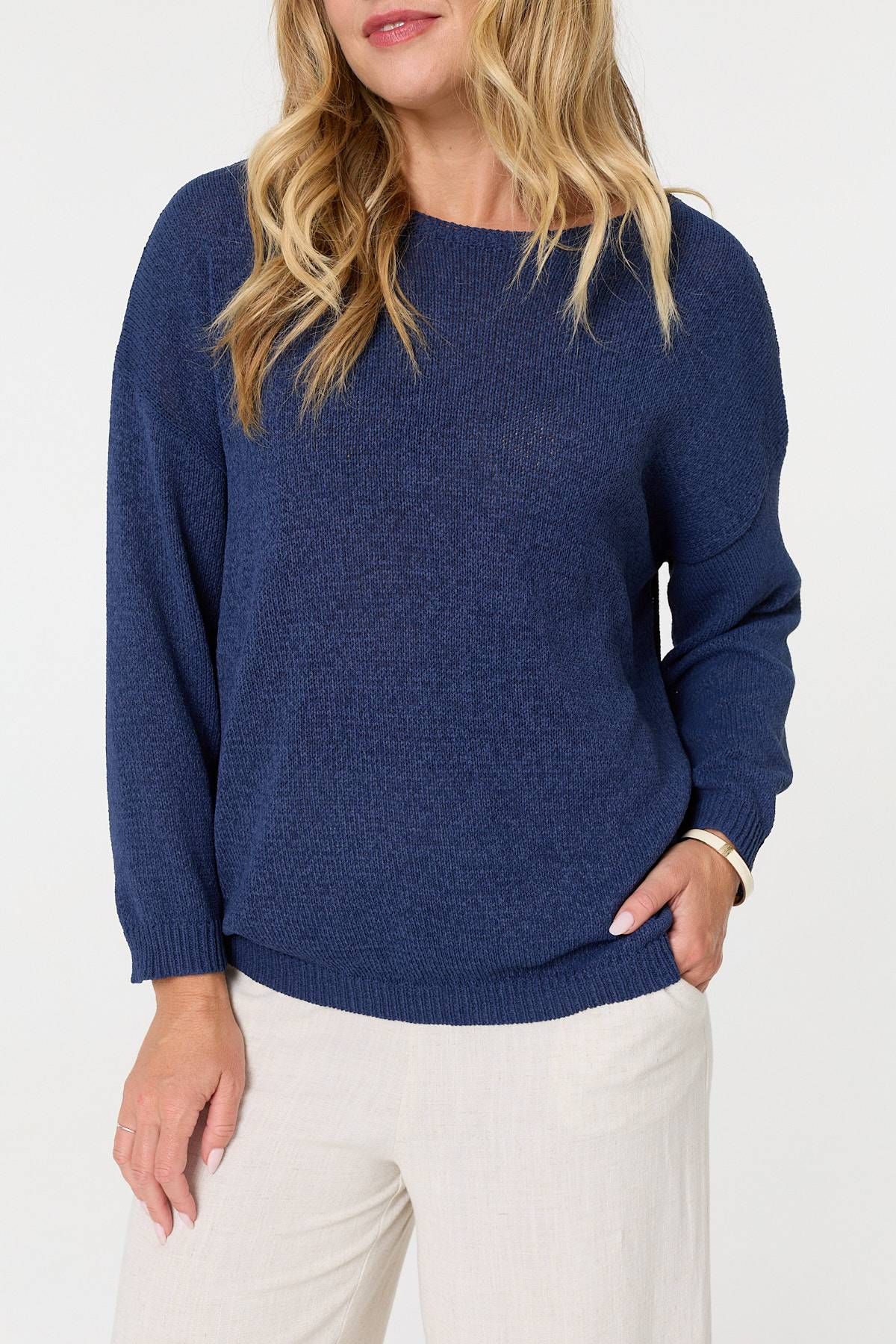 Izabel London Relaxed Long Sleeve Drop Shoulder Jumper
