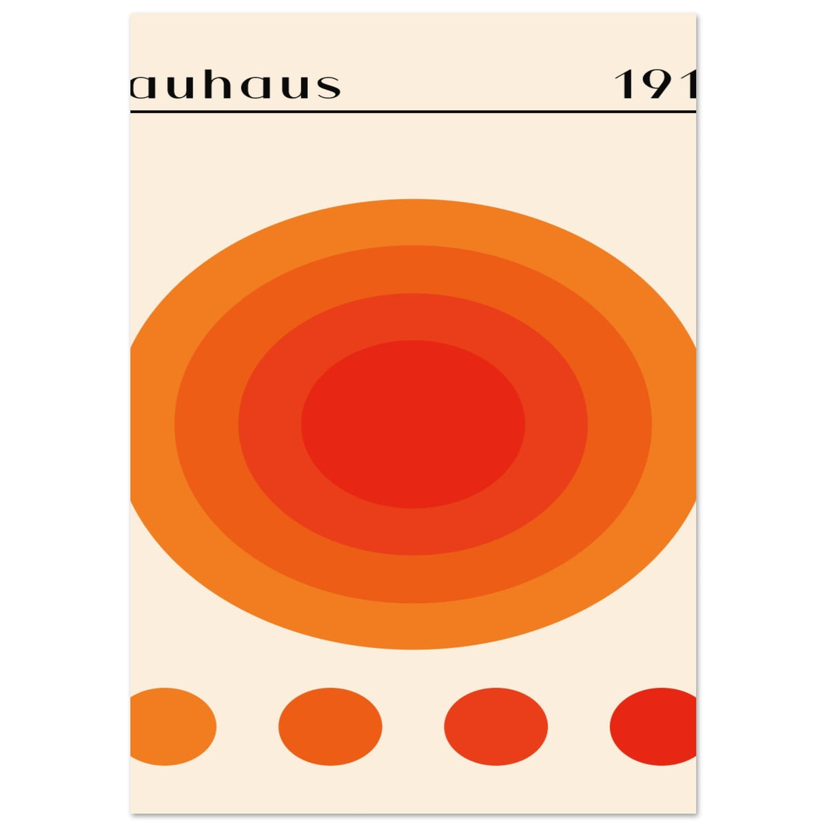 Artfulprints Poster Bauhaus - Orange dot  - A4 21x29.7 cm - Oranje