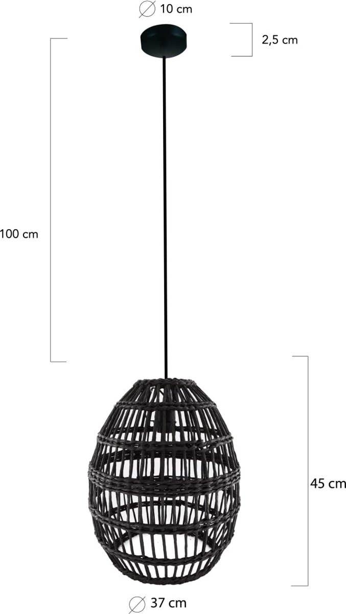 DKNC - Hanglamp Aura - 37x37x45cm - Zwart