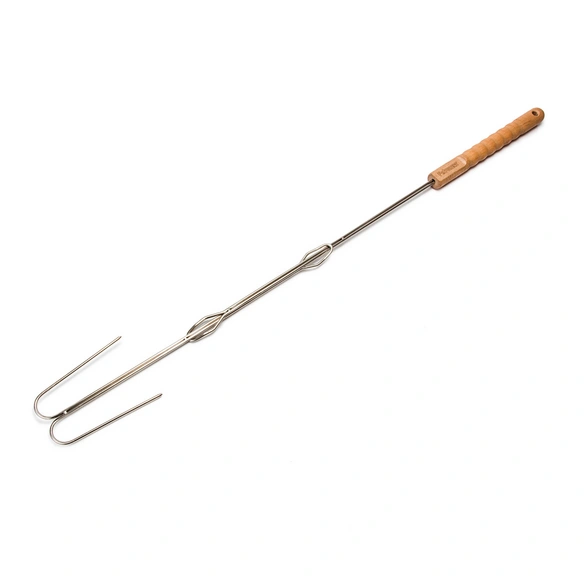 Grillspieß, s2, Gabel gebogen, 2 St, Edelstahl, Holz