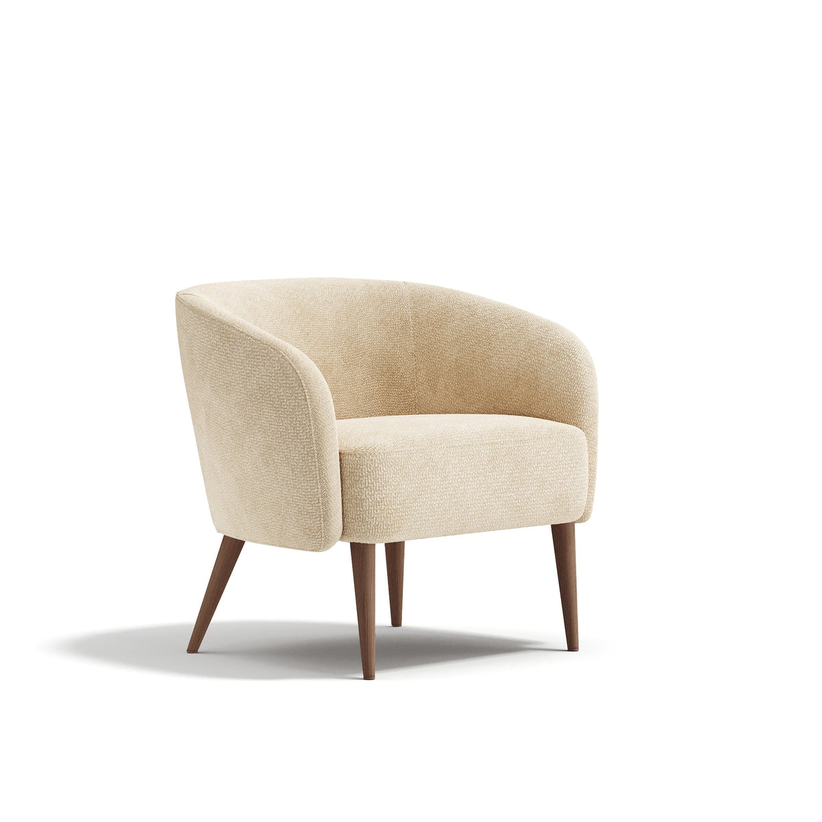 Premium Interiors - Leunstoel MILO - gekruld fluweel beige 73.5cm
