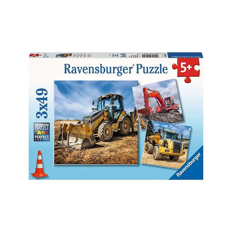 Puzzle 3er-Set Baufahrzeuge im Einsatz